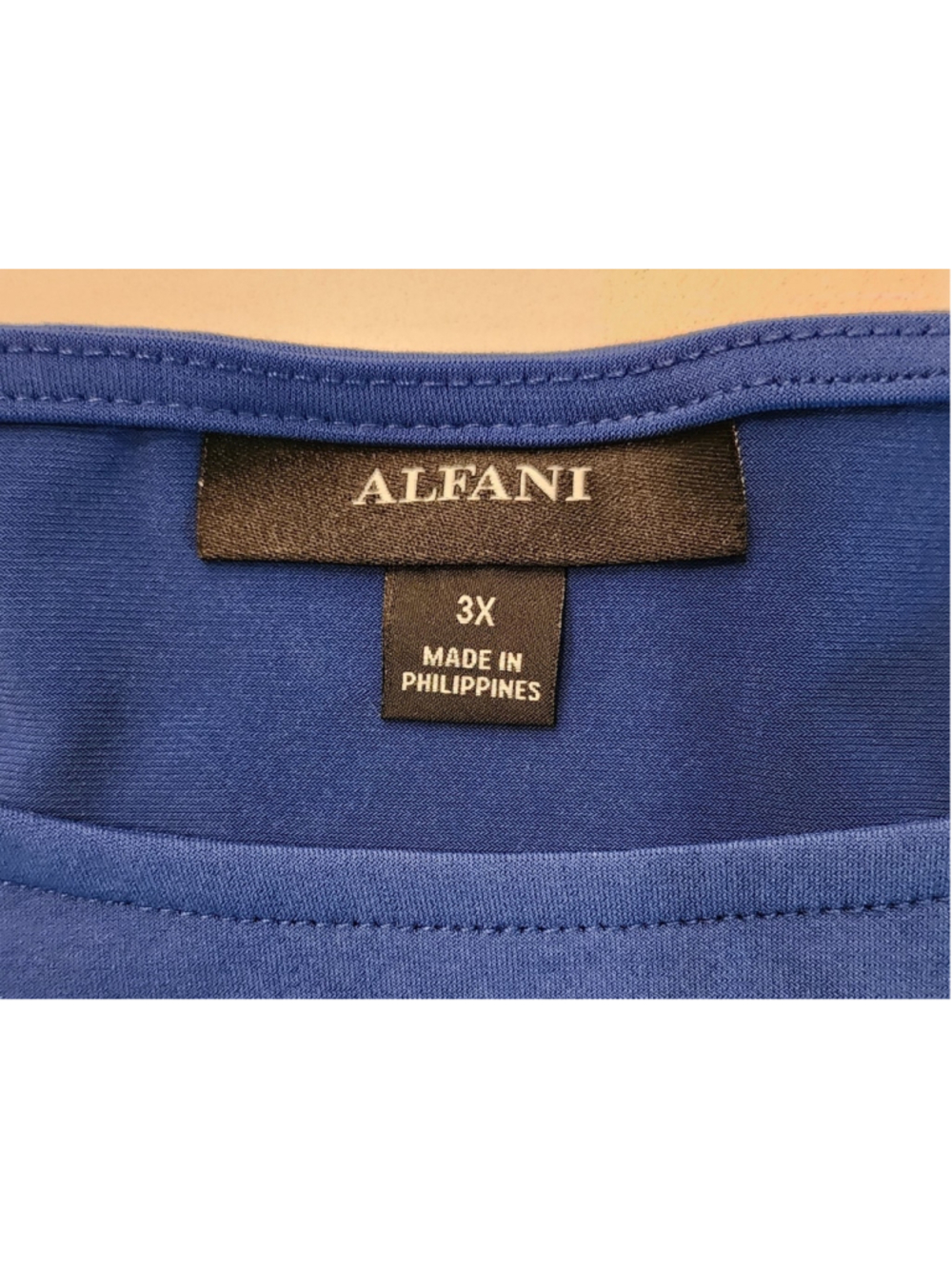 Alfani Elements 3X Cobalt Blue Asymmetric Tunic Top 3/4 Sleeve Plus Size NWT - Picture 10 of 14